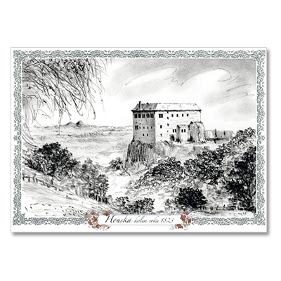 DP030_Houska_1 Dávné pohledy na hrady a zámky: Houska - kolem roku 1823